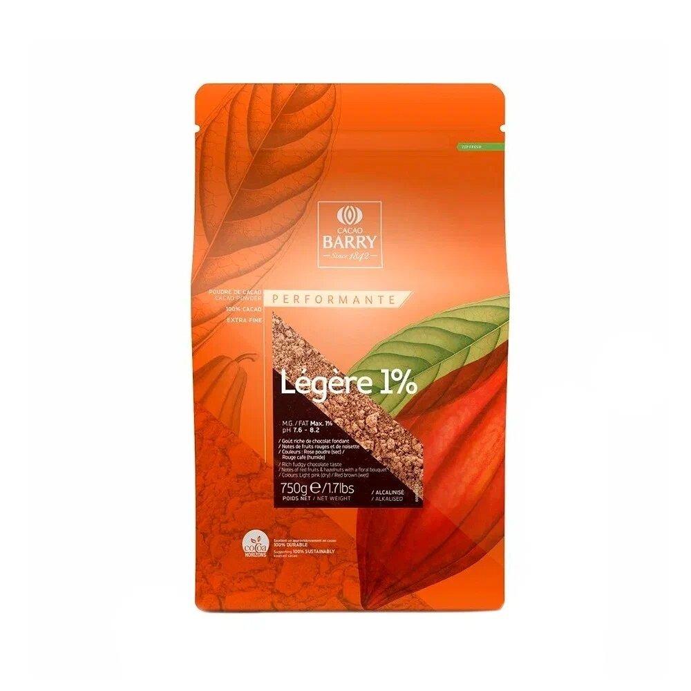Какао-Порошок Barry Callebaut Cacao Barry Legere Обезжиренный 1% 750 гр., дой-пак