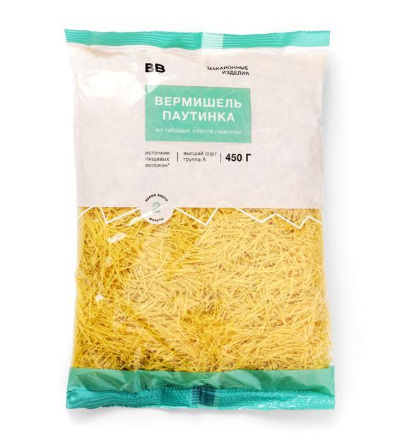 Вермишель ВкусВилл тонкая 450 гр., флоу-пак