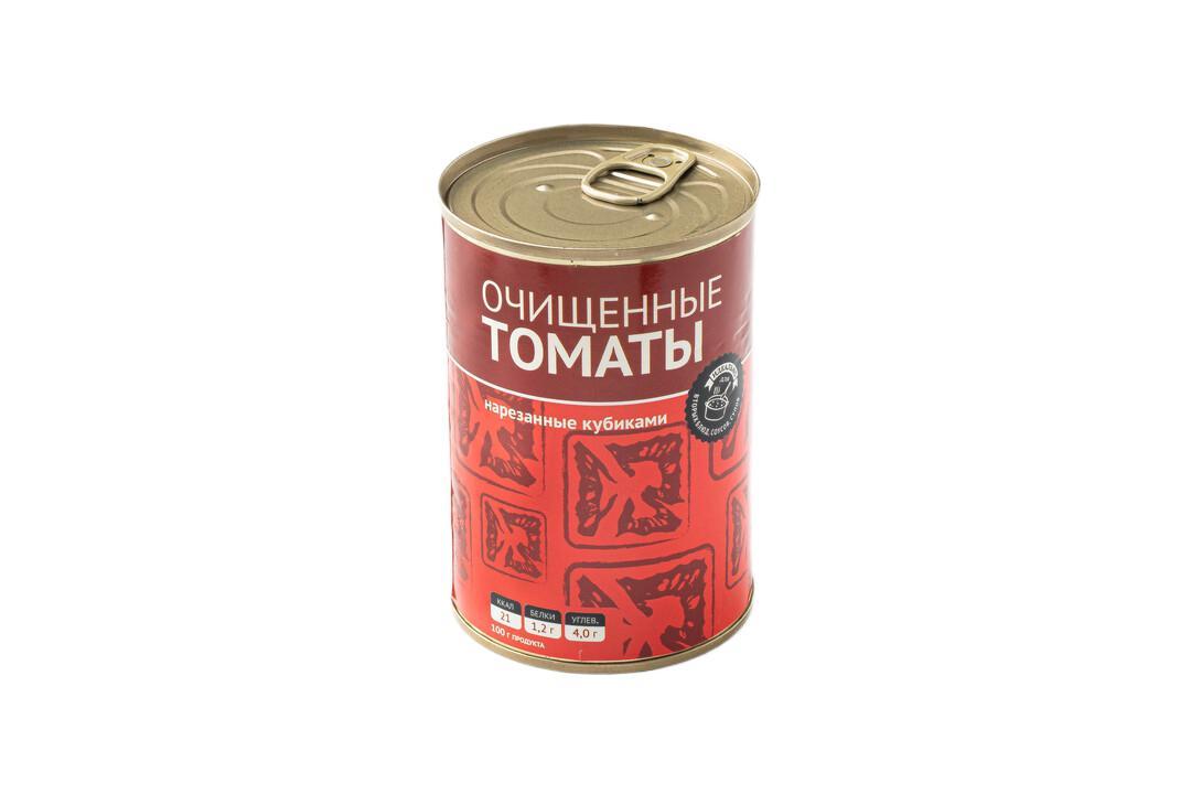 Томаты Вкусвилл нарезанные кубиком, 400 гр., ж/б