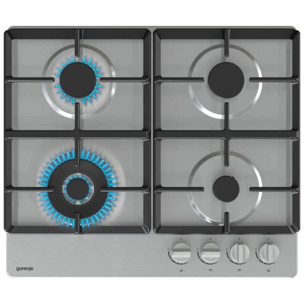 Газовая варочная панель Gorenje GW641XHF, 4 конфорки, нержавеющая сталь, серебристый