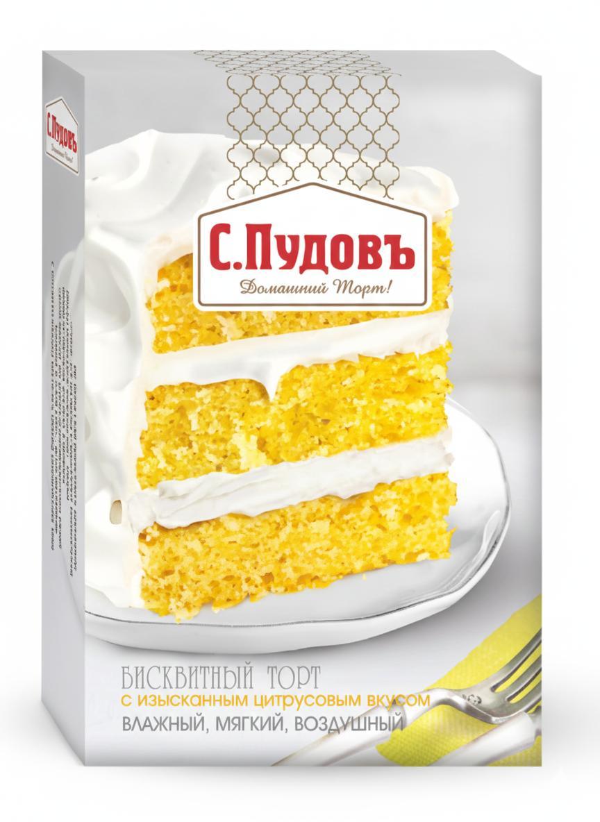Смесь для выпечки торта Лимонный бархат С.Пудовъ 400 гр., картон