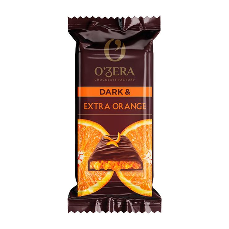 Батончик O'Zera Dark&Extra Orange горький с кусочками апельсина 40 гр., флоу-пак