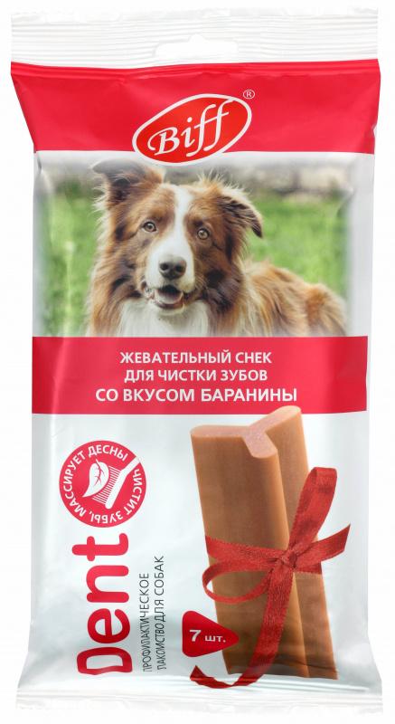 Снек жевательный для собак TitBit DENT для крупных пород со вкусом баранины 270 г., флоу-пак