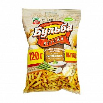 Чипсы Бульба sticks сметана и лук соломка 120 гр., флоу-пак