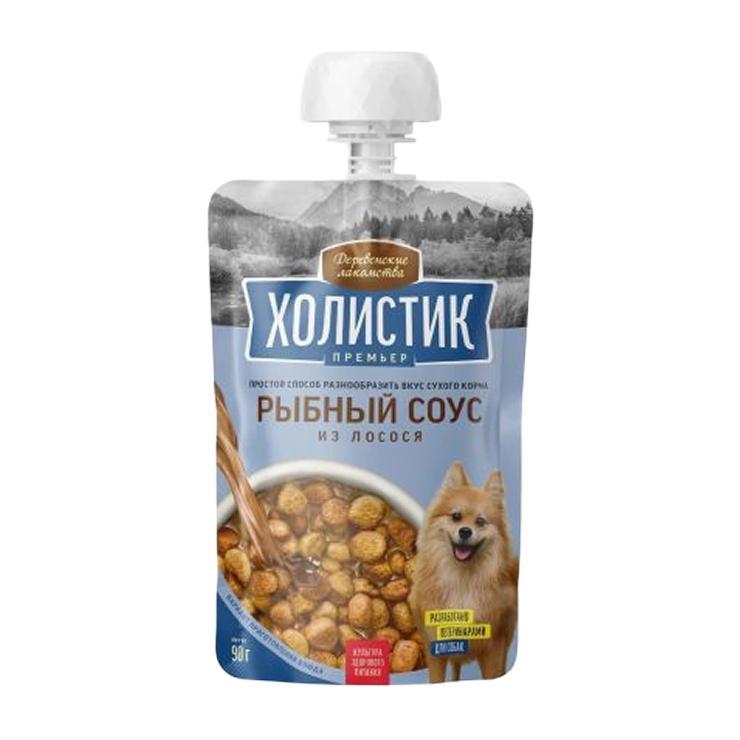 Лаковство для собак Деревенские Лакомства соус из лосося 90 гр., дой-пак