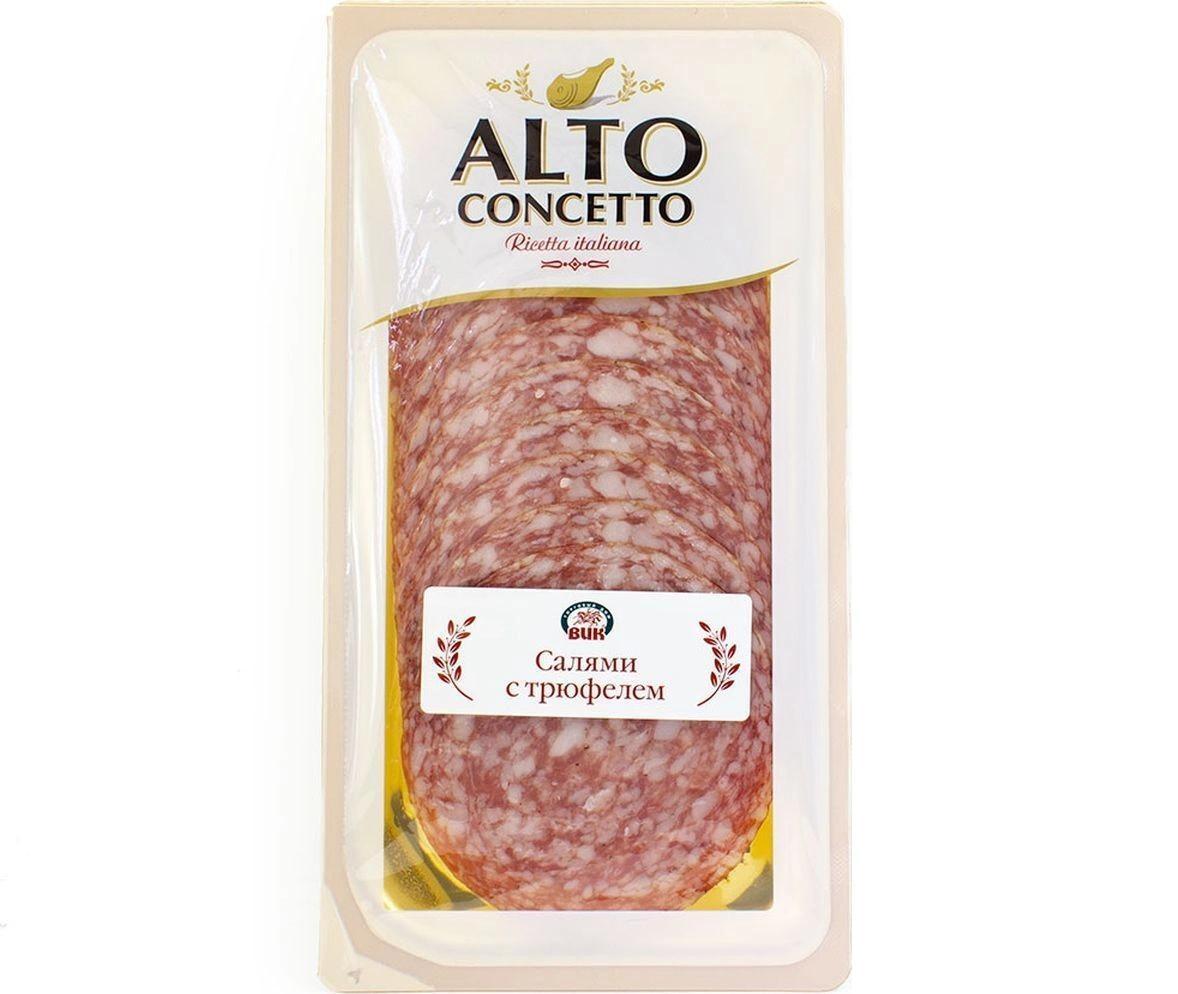 Колбаса сыровяленая Alto Concetto салями с трюфелем нарезка 100 гр., в/у