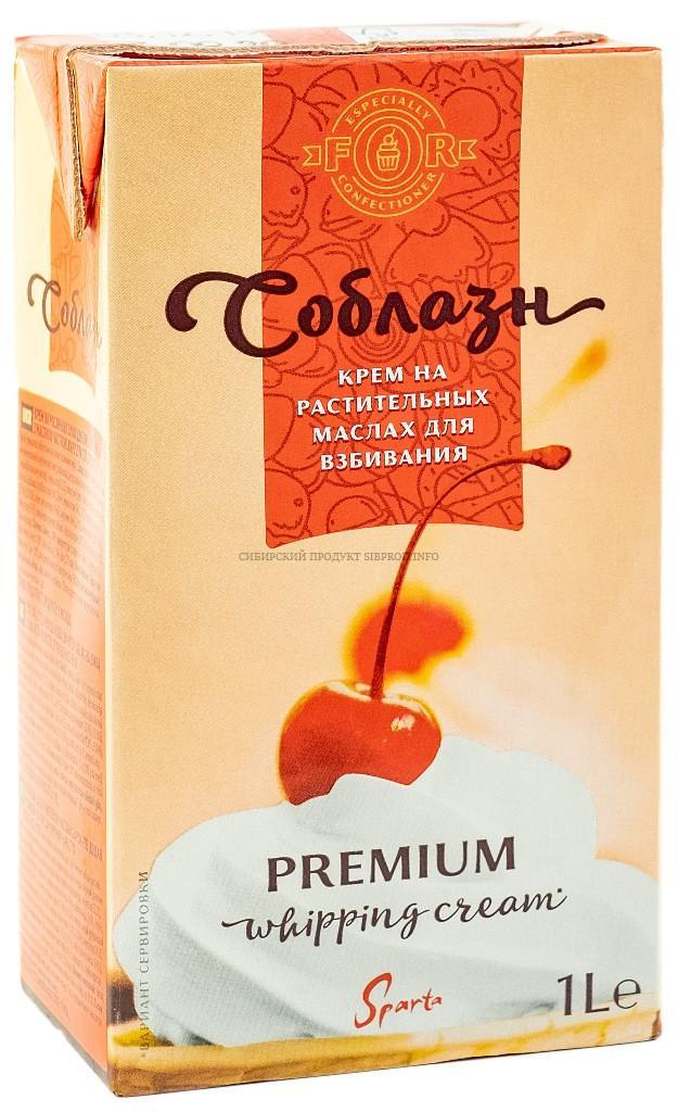 Крем на растительных маслах Соблазн de Chantilly 27%, 1 л., тетра-пак