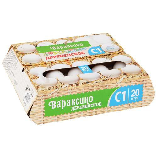 Яйцо куриное Вараксино деревенское белое С1 20 шт., картон