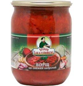 Борщ Прохоръ Бакалейниковъ со свежей капустой, 500 гр., стекло