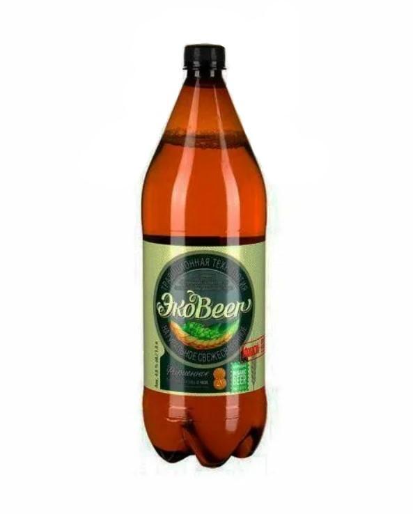 Пиво ЭкоBeer светлое фильтрованное пастеризованное 4,5% 1,4 л., ПЭТ