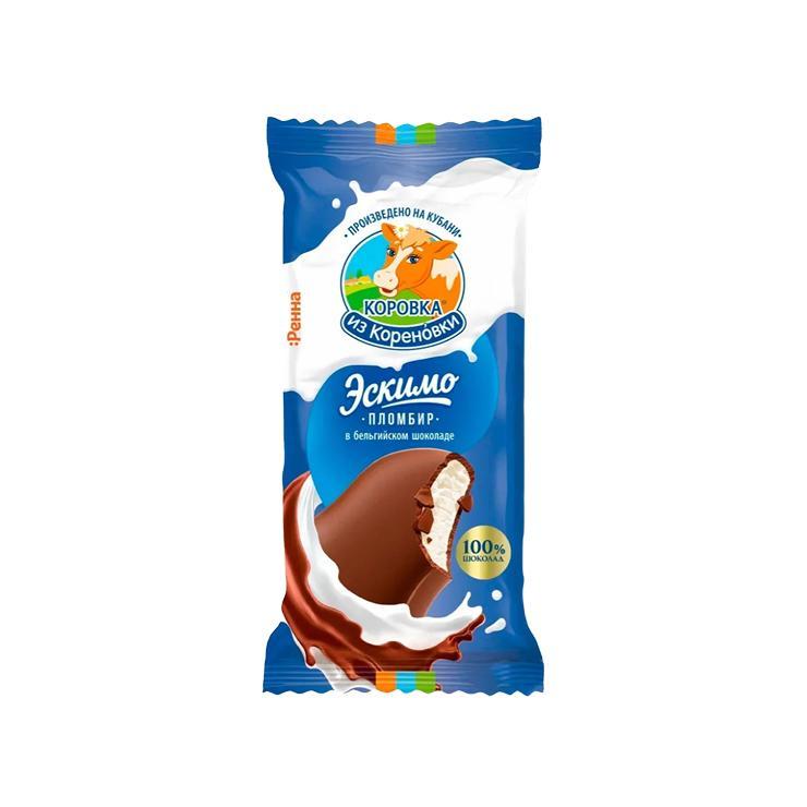 Мороженое эскимо Коровка из Кореновки в бельгийском шоколаде 70 гр., флоу-пак