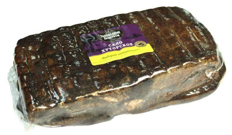 Сало Заповедные Продукты хуторское копченое нарезка 150 гр., вакуум