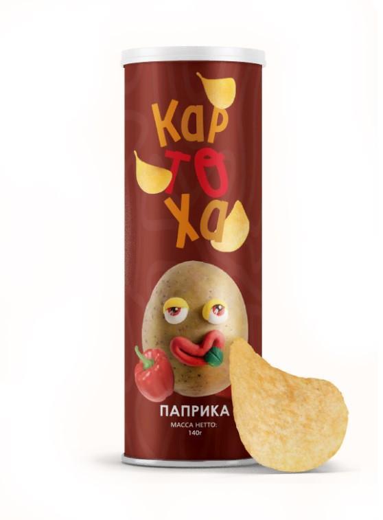 Чипсы Картоха паприка 140 гр., туба
