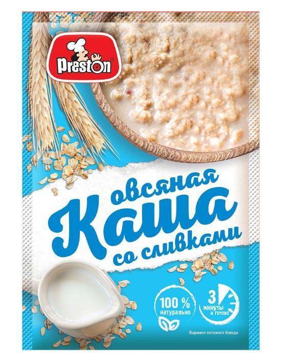Каша Preston овсяная со сливками быстрого приготовления 37 гр., саше