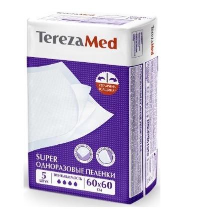 Пеленки одноразовые TerezaMed Super 60x60 5 штук, флоу-пак