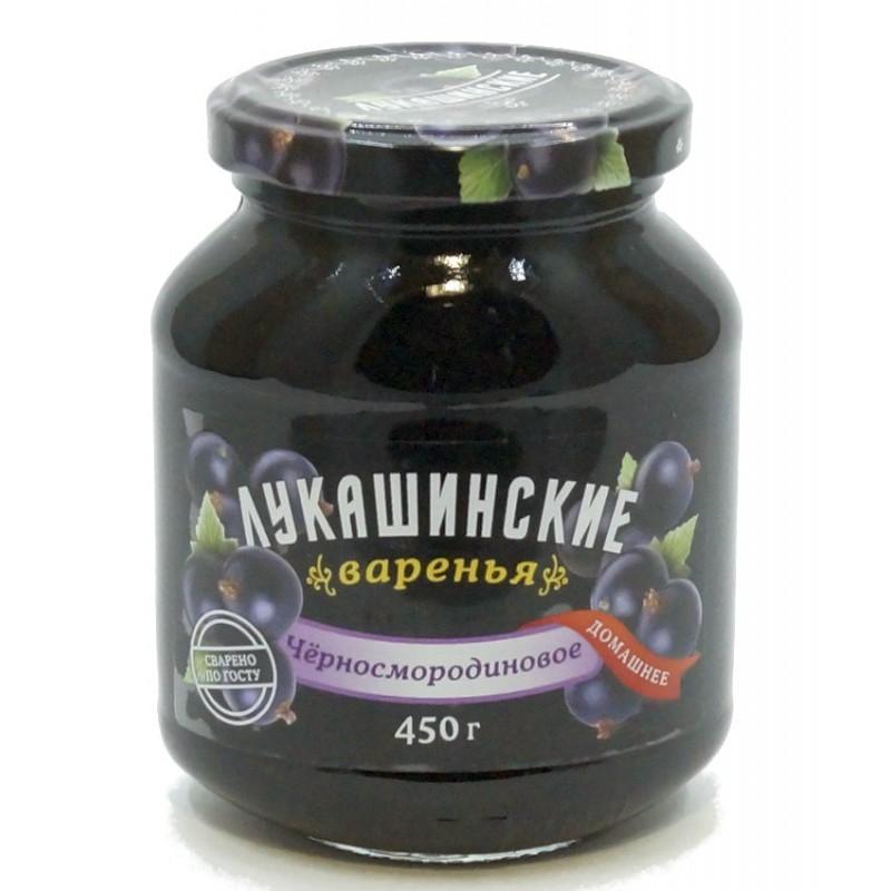 Варенье Лукашинские маринады черносмородиновое домашнее, 450 гр, стекло