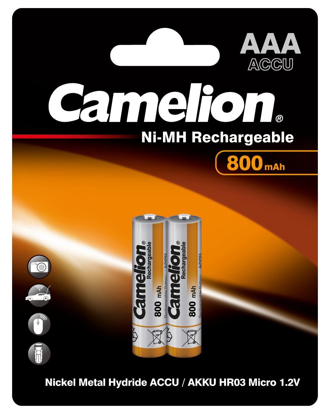 Аккумулятор Camelion AAA- 800mAh Ni-Mh BL-2 1.2В, картон