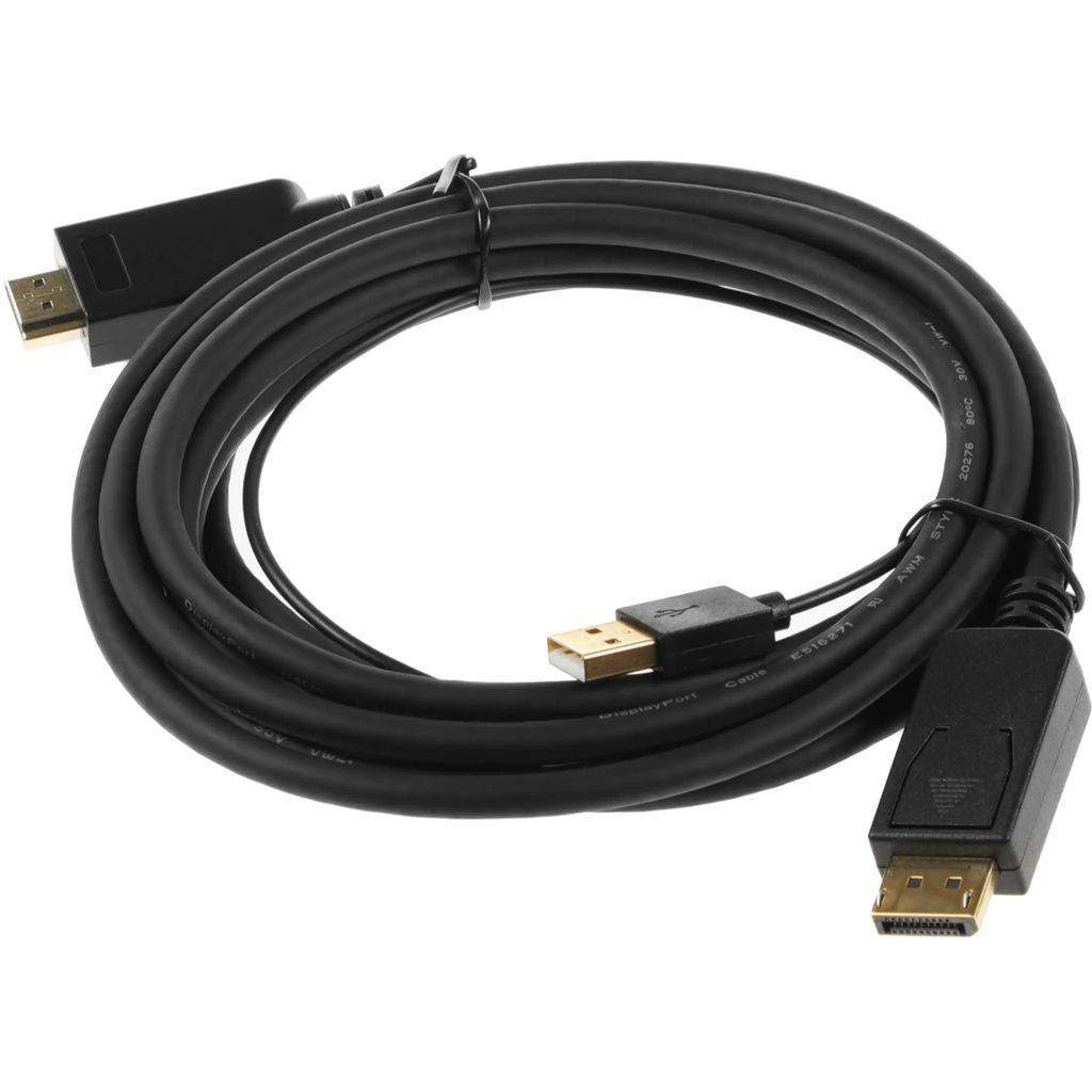 Кабель-переходник аудио-видео Buro HDMI (m) - DisplayPort (m), 3м, GOLD, черный [hdmi-dp-3m]