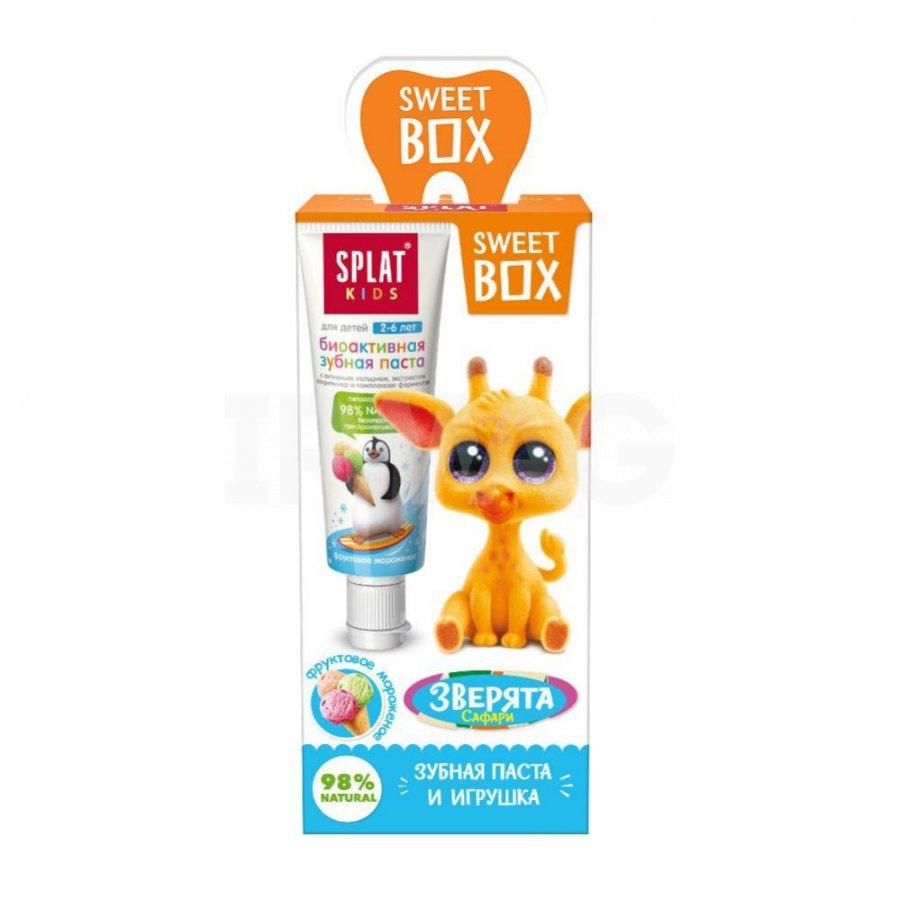 Набор детский зубная паста + игрушка Splat Sweet Box Kids Фруктовое мороженое, картон