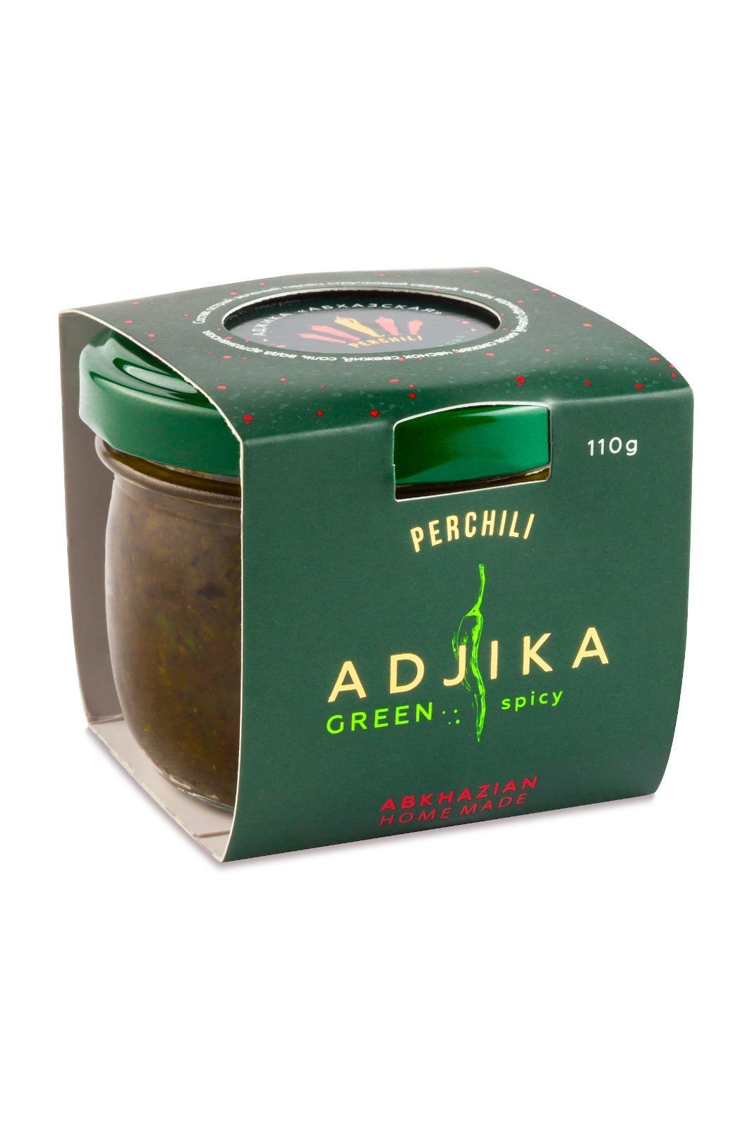 Аджика Perchili абхазская острая зеленая 110 гр., стекло