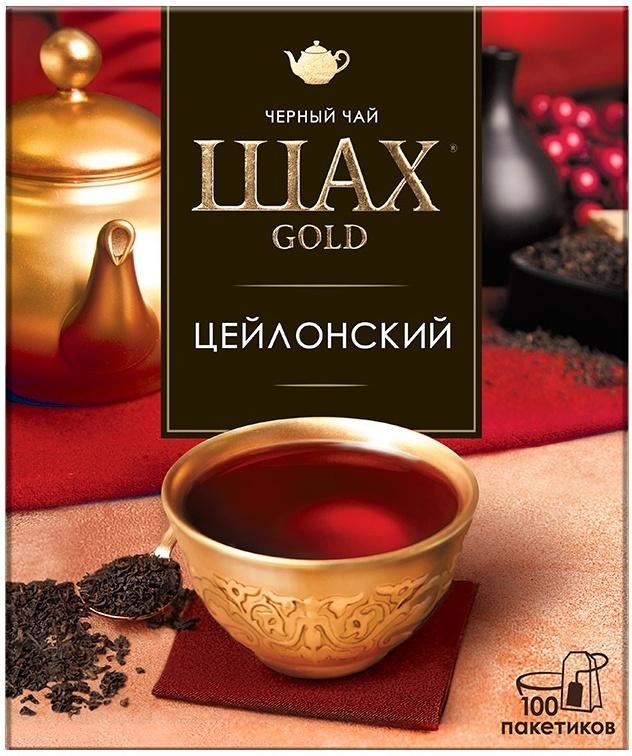 Чай ШАХ Gold Кенийский 100 пакетиков 180 гр., картон