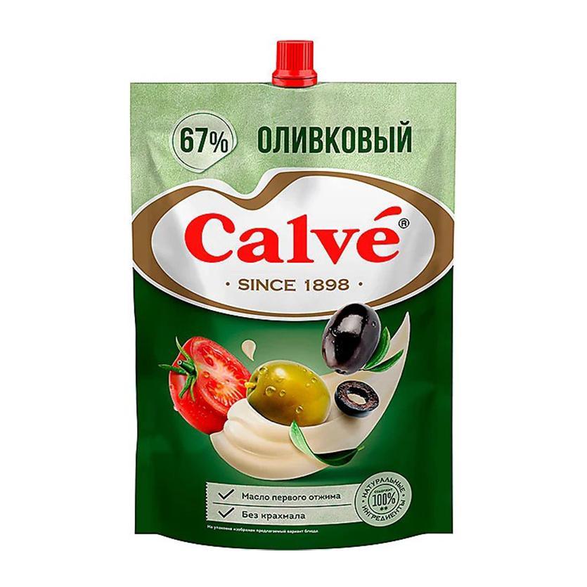 Майонез Calve оливковый 67% 400 гр., дой-пак с дозатором