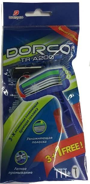 Бритвенный станок Dorco TR A200 одноразовый 3 лезвия 4 шт.
