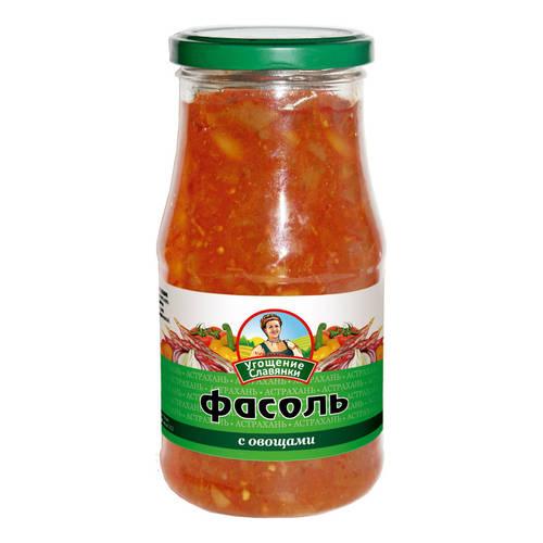Фасоль Угощение Славянки с овощами 530 гр., стекло