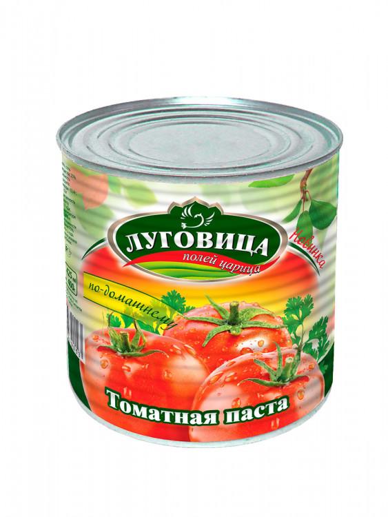 Томатная паста Луговица ГОСТ 850 гр., ж/б