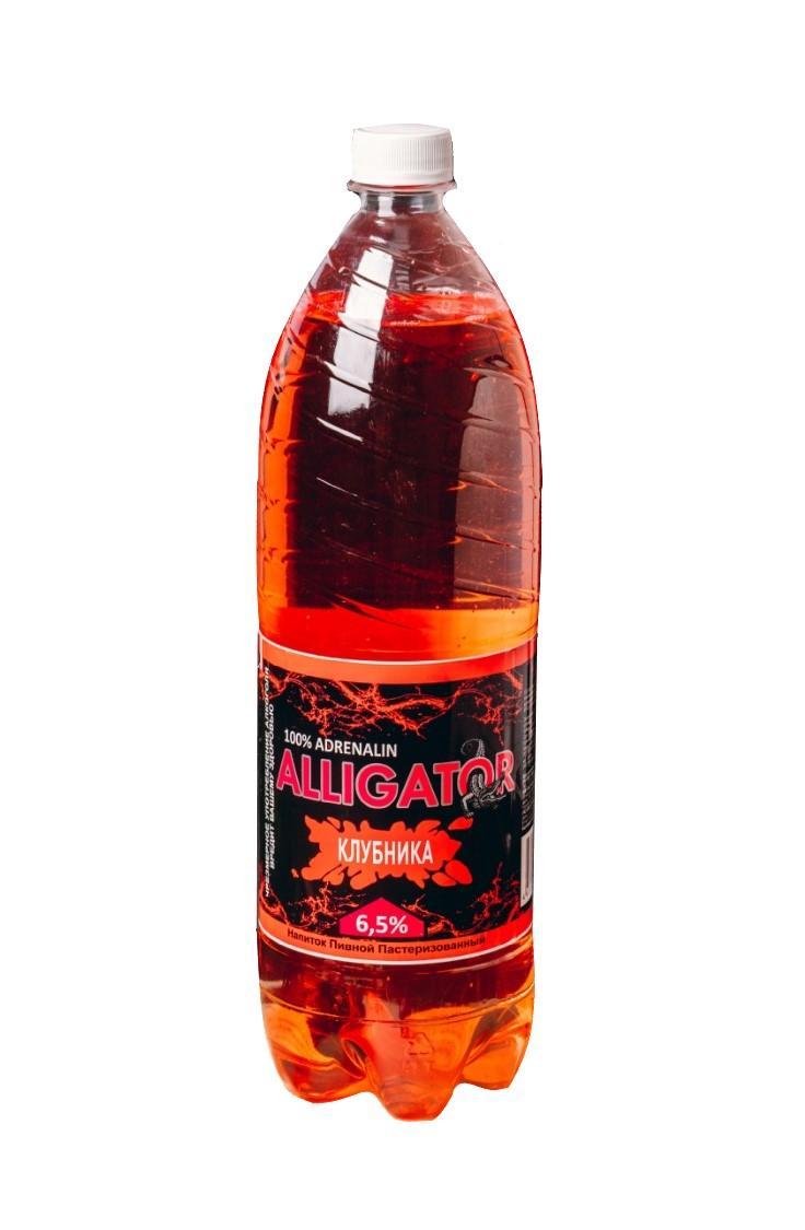 Напиток пивной Alligator клубника 6,5% 1,35 л., ПЭТ
