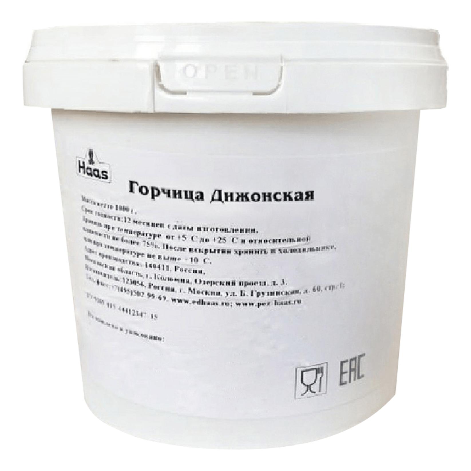 Горчица Haas дижонская 1 кг., пластиковая упаковка