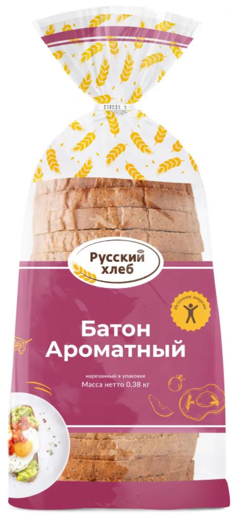 Батон Новинки Батонопечения Ароматный (нарезка), 380 гр., пакет