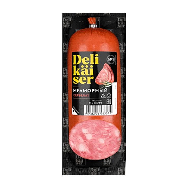 Сервелат Delikaiser Мраморный 350 гр., в/у