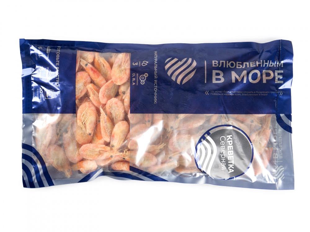 Креветка северная н/р варено-мороженая 120/150 1кг SP "Влюбленным в море" 1/6шт Экор