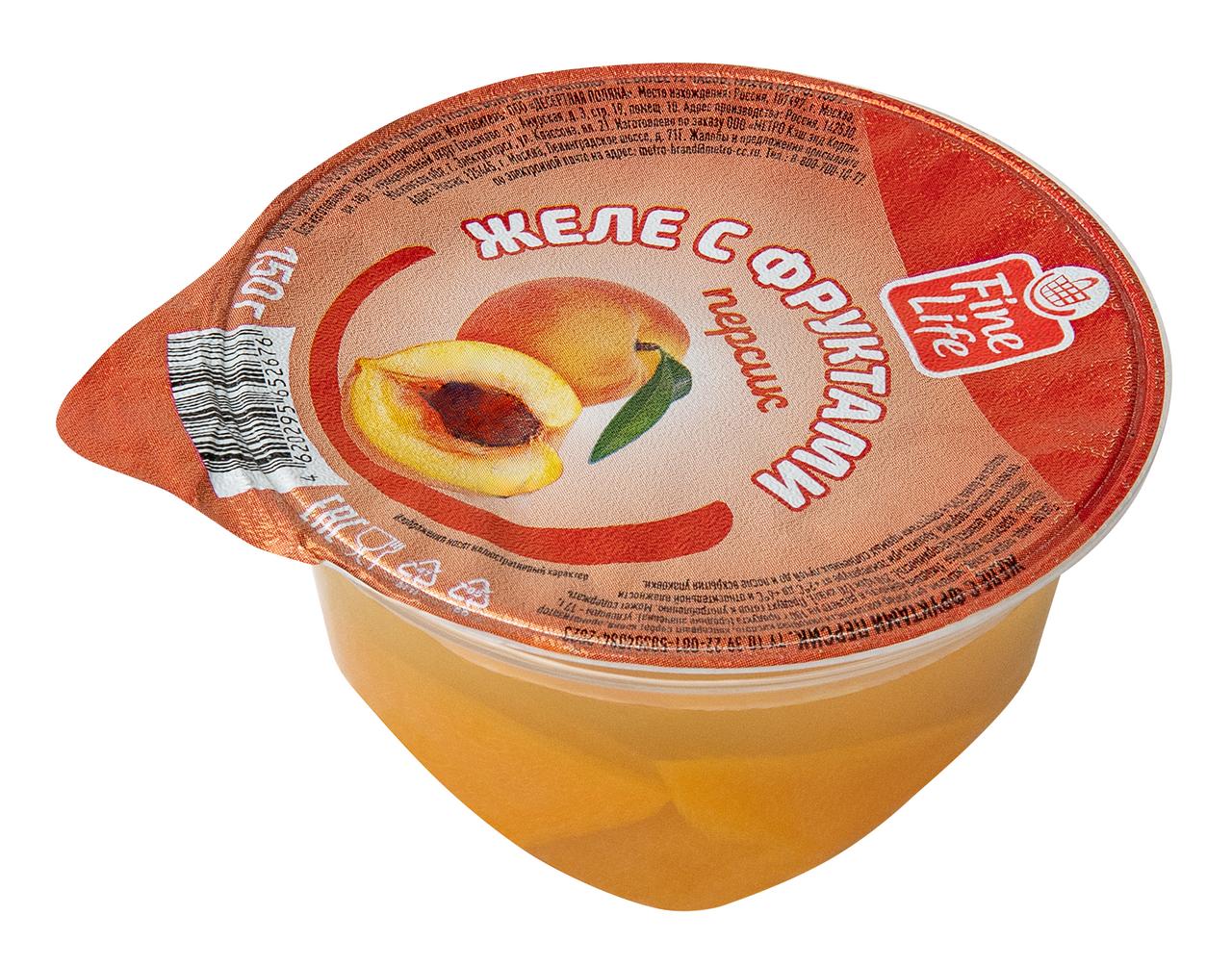 Желе Fine Life с фруктами с персиком 150 гр., ПЭТ