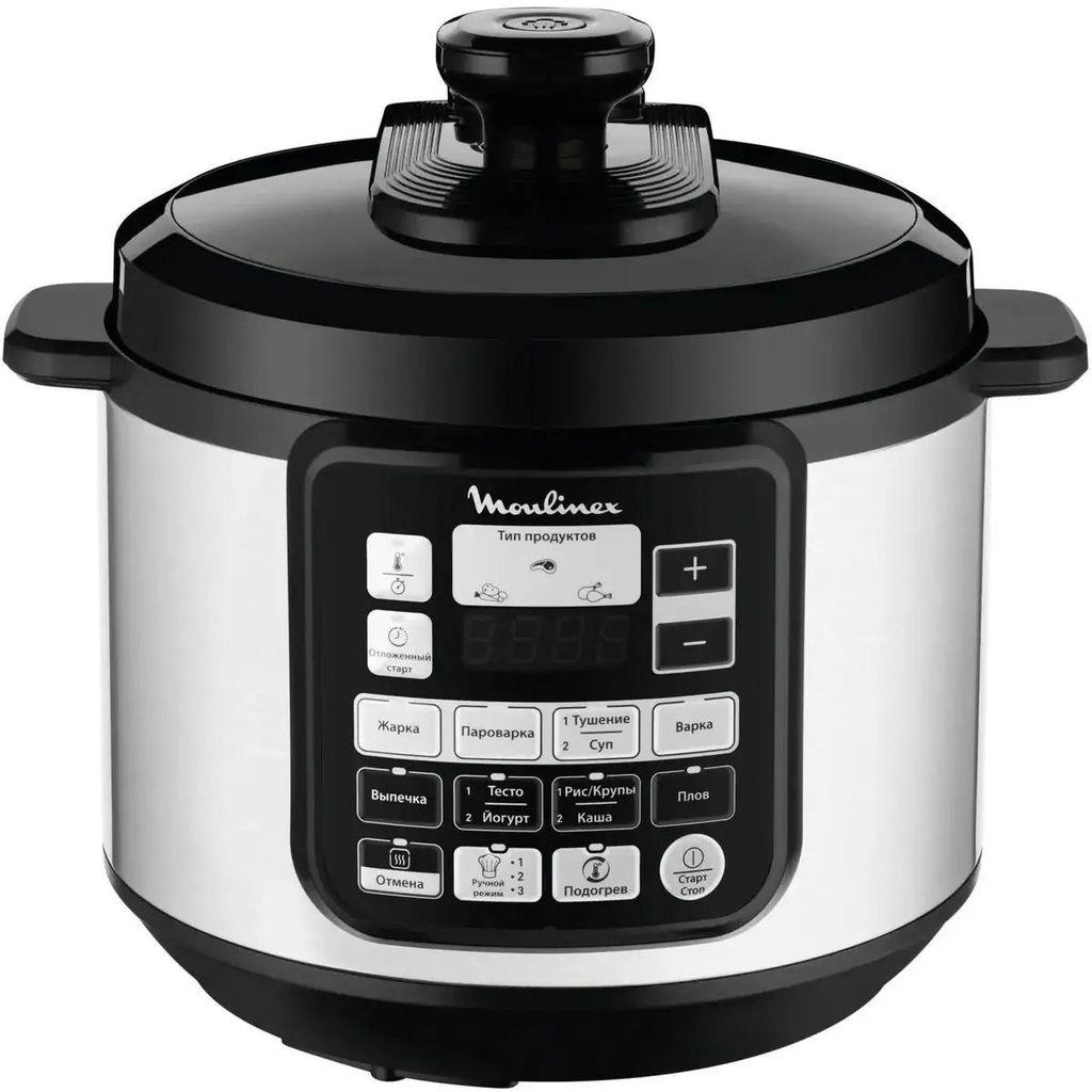 Мультиварка-скороварка Moulinex CE620D32, 1000Вт, серебристый/черный [7211003314]