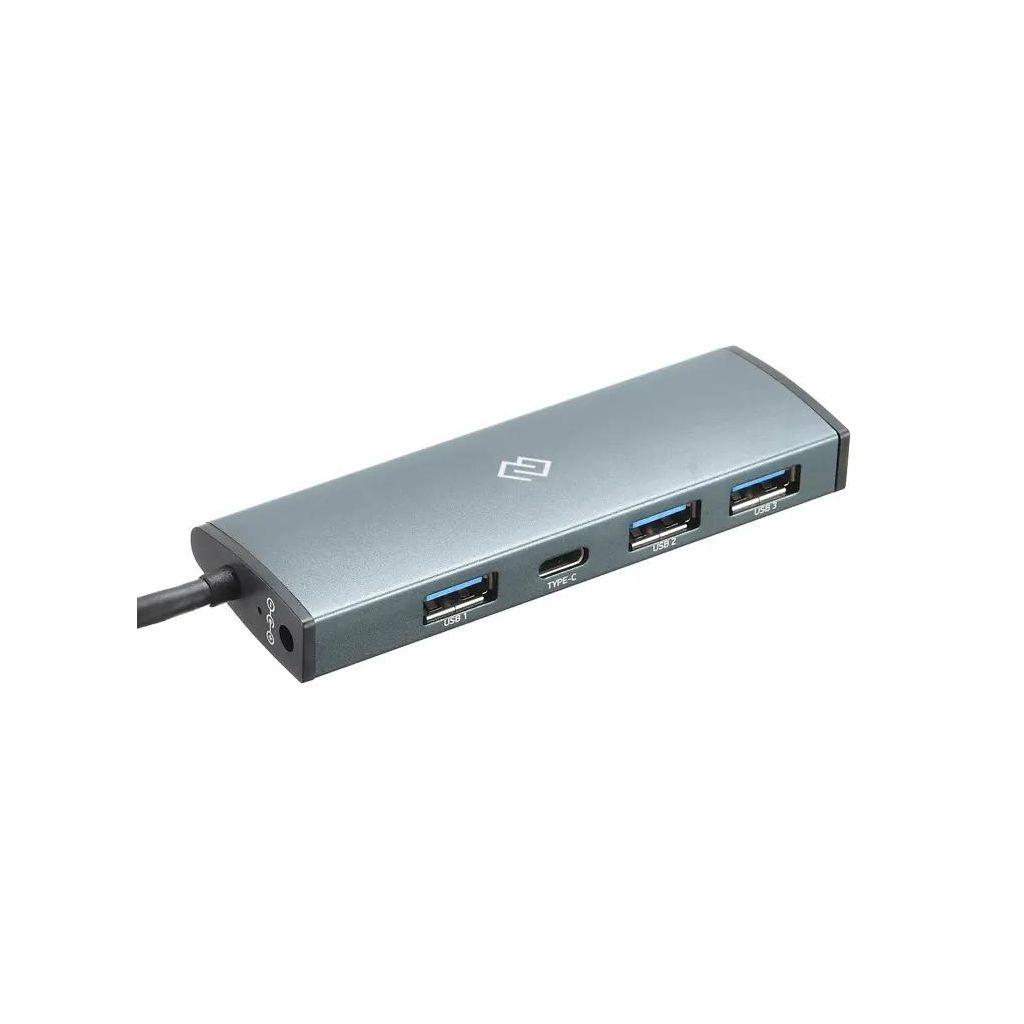 Хаб (разветвитель) Digma HUB-3U3.0C-UC-G, серый [hub-3u3.0с-uc-g]