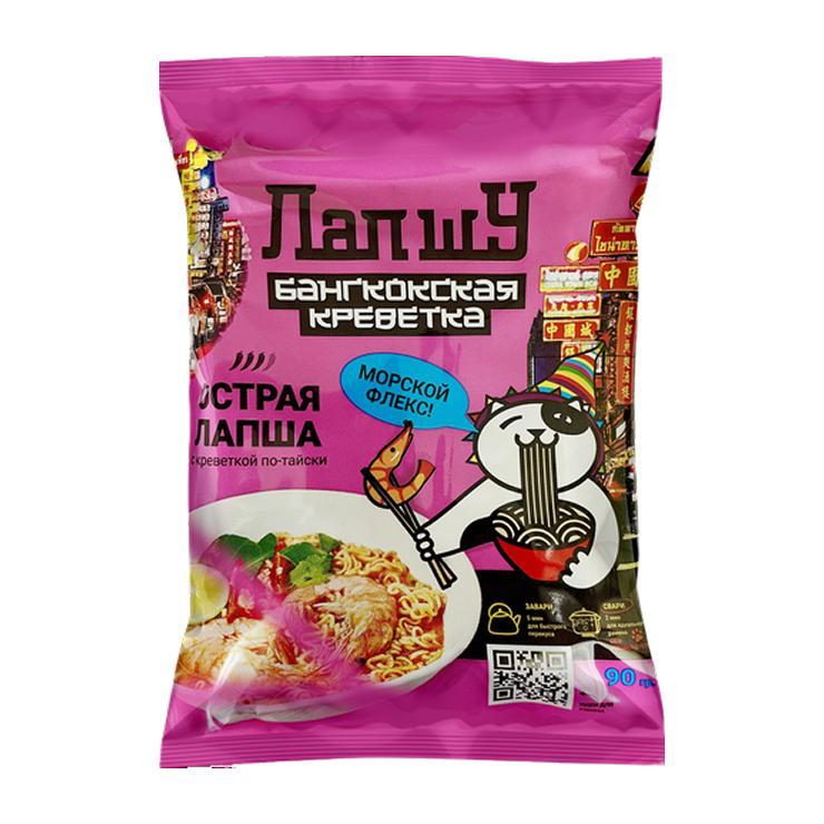 Лапша быстрого приготовления ЛапшУ креветка по тайски 90 гр., флоу-пак