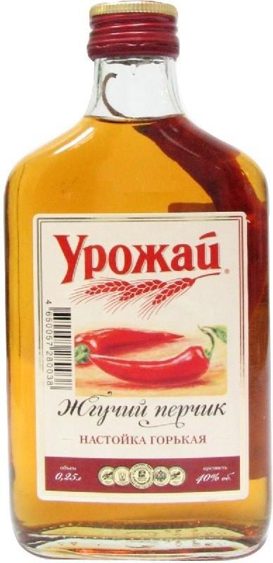 Настойка Урожай Жгучий Перчик горькая 40% 250 мл., стекло