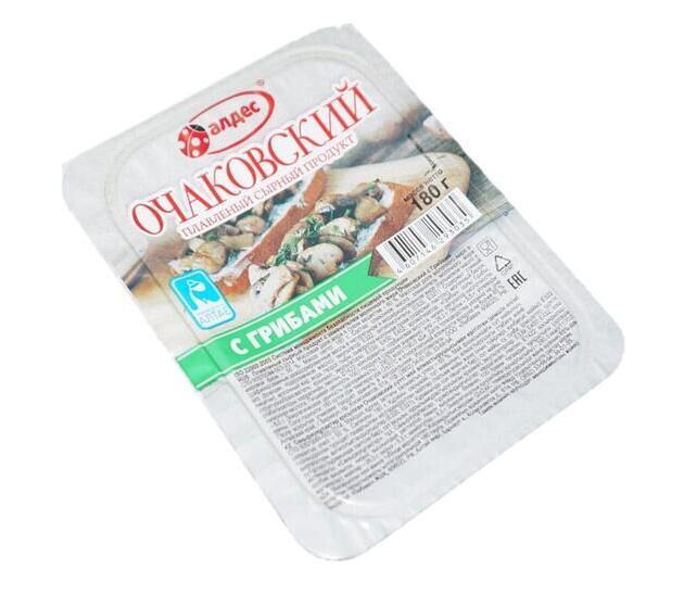 Продукт сырный плавленый Алдес Очаковский Грибы 180 гр., ПЭТ