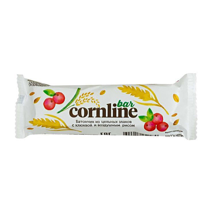 Батончик Cornline из цельных злаков с вяленой клюквой и воздушным рисом 30 гр., флоу-пак