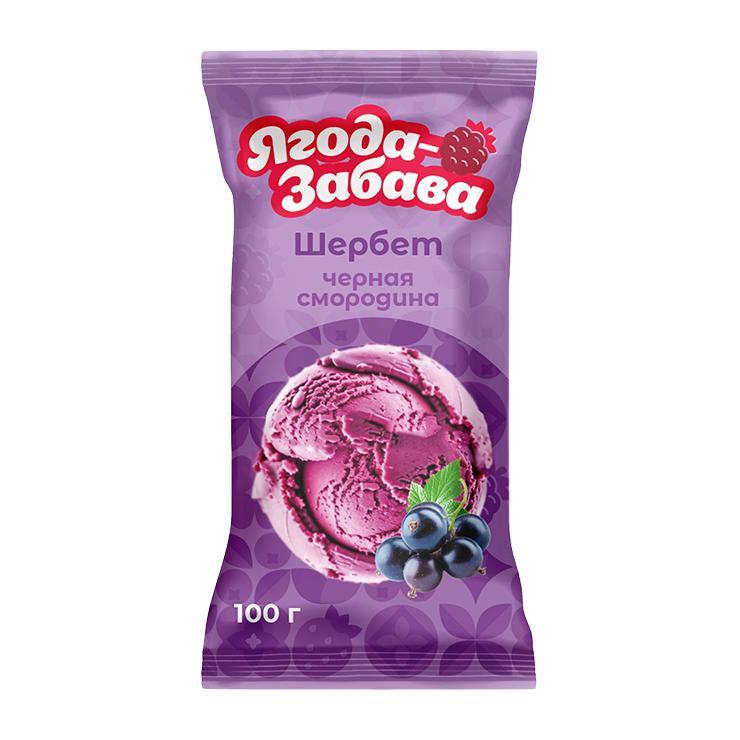 Щербет Ягода-Забава чёрная смородина стакан 90 гр., флоу-пак