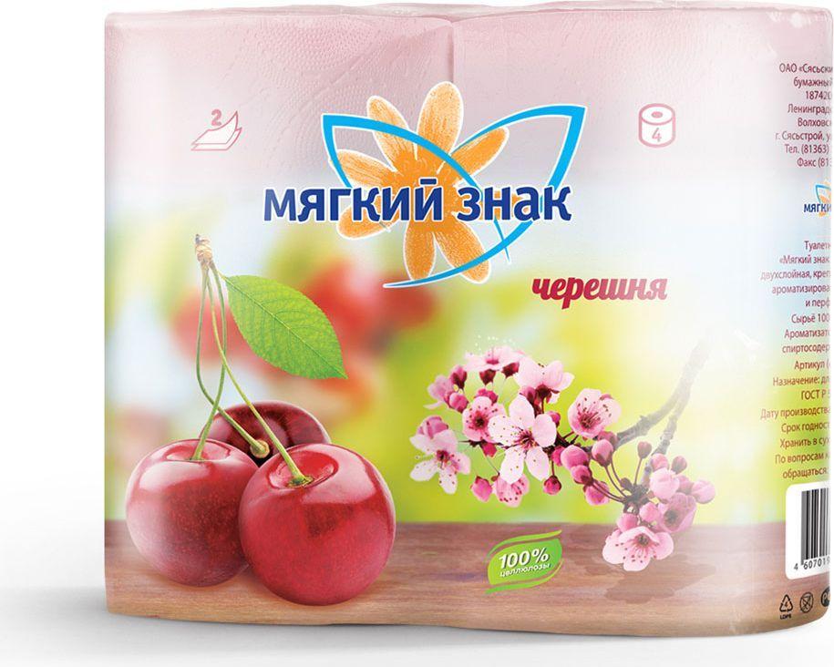 Туалетная бумага Мягкий знак Deluxe Черешня Ароматизированная 2 слоя 4 шт.