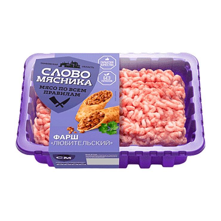 Фарш свиной Слово Мясника Любительский охлаждённый 400 гр., пластиковый контейнер