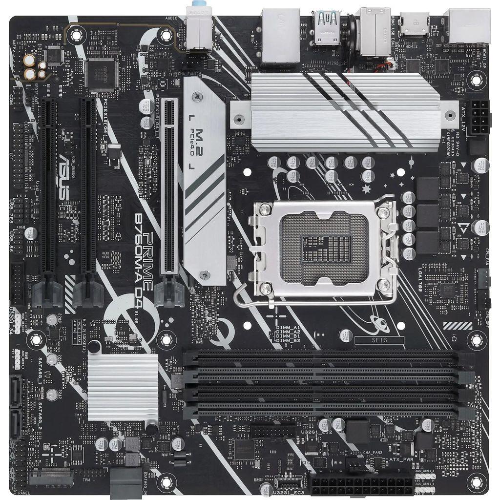 Материнская плата ASUS PRIME B760M-A D4-CSM, Socket LGA 1700, Intel B760, mATX, Ret