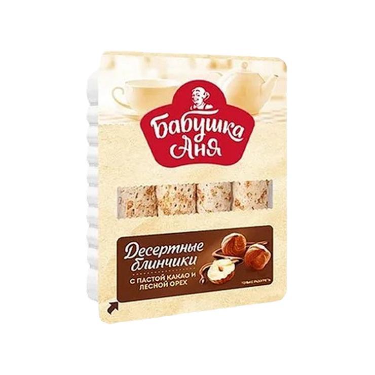 Блинчики Бабушка Аня с какао пастой и лесным орехом 240 гр., подложка
