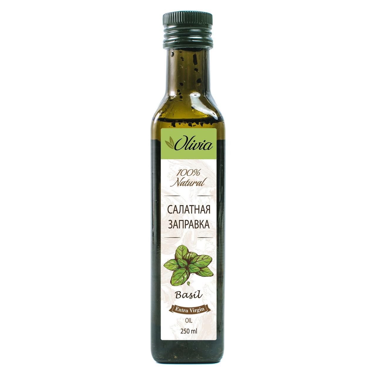 Заправка салатная Olivia с базиликом 250 гр., стекло