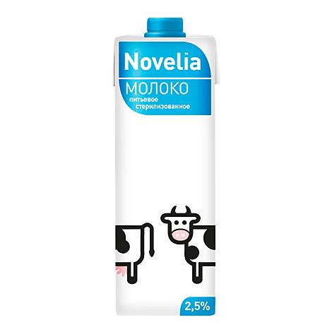 Молоко Novelia ультрапастеризованное 2,5%, 940 мл., тетра-пак