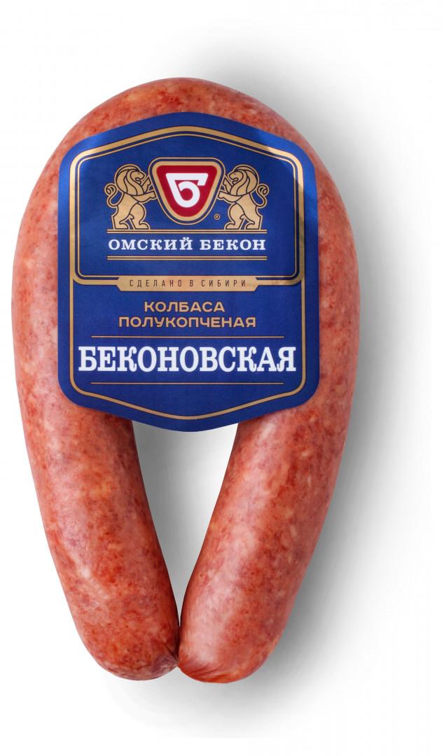 Колбаса полукопченая Омский бекон беконовская 300 гр., оболочка