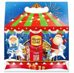 Набор Alpen Gold Большой новогодний микс Снеговик 602 гр., картон
